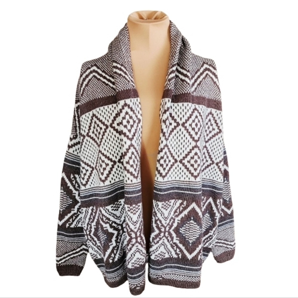 OLD NAVY Geo Cocoon‎ Cardigan Tribal Diamond Soft Cozy Knit Women's Small NWT